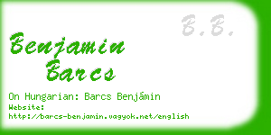 benjamin barcs business card