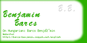 benjamin barcs business card